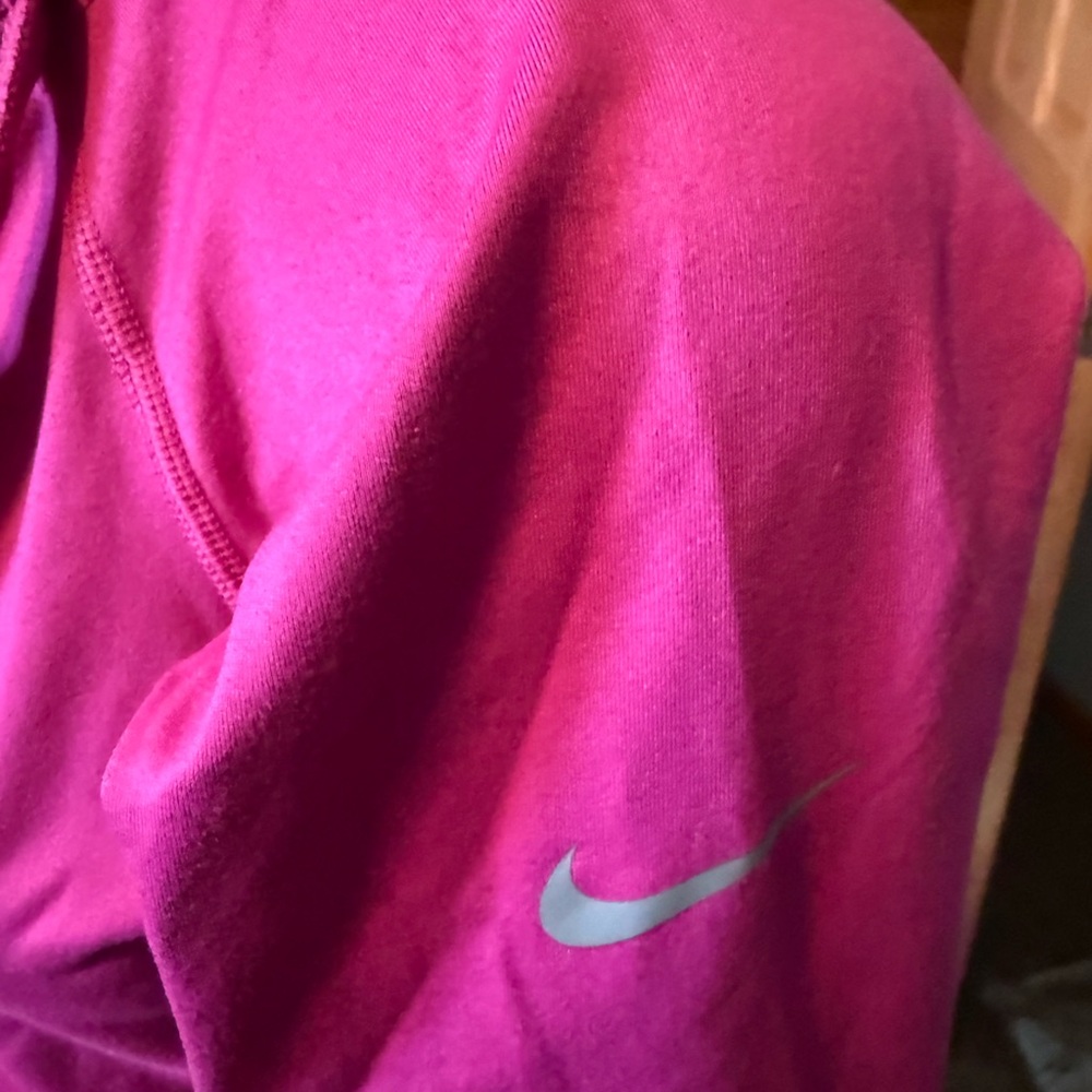Nike Pro Dri-FIT Cowl Neck Pullover Womens Medium Pink Athletic Running Hoodie - Picture 4 of 7